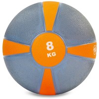 М'яч медичний медбол Zelart Medicine Ball FI-5122-8 8кг сірий оранжевий