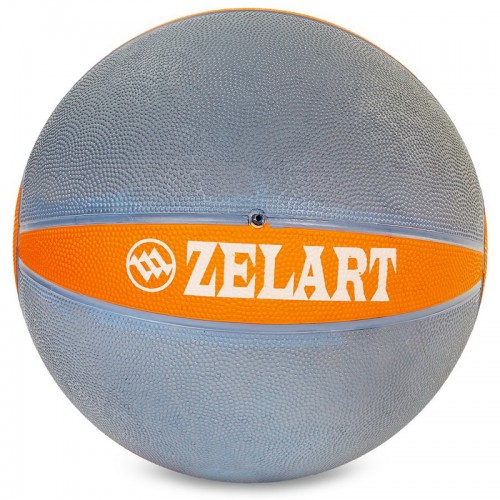 М'яч медичний медбол Zelart Medicine Ball FI-5122-8 8кг сірий оранжевий