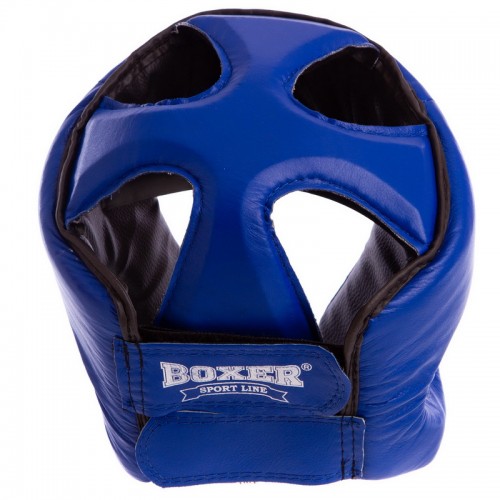 Шлем боксерский открытый с усиленной защитой макушки кожаный BOXER 2029 M-L цвета в ассортименте