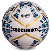 М'яч футбольний SOCCERMAX IMS FB-0004 №5 PU білий-синій-золотий