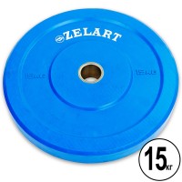 Млинці (диски) бамперні для кросфіту Zelart Z-TOP Bumper Plates ТА-5125-15 51мм 15кг синій
