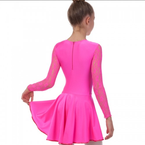 Платье рейтинговое (бейсик) с длинным рукавом и гипюровыми вставками SP-Planeta DR-1642 размер-32-42 цвета в ассортименте