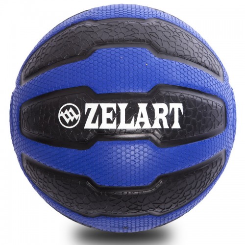 М'яч медичний медбол Zelart Medicine Ball FI-0898-6 6кг чорний-синій