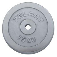 Блины (диски) хромированные d-30мм Zelart TA-7786-15 15кг