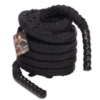 Канат для кроссфита в защитном рукаве BATTLE ROPE Zelart FI-5719-12 12м черный