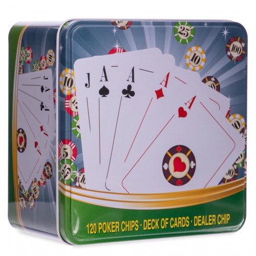 Набір для покеру в металевій коробці SP-Sport IG-6893 120 фішок