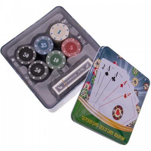 Набор для покера в металлической коробке SP-Sport IG-6893 120 фишек