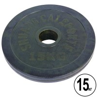 Млинці (диски) гумові SHUANG CAI SPORTS ТА-1448-15 52мм 15кг чорний