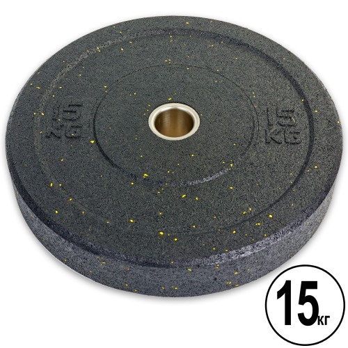 Млинці (диски) бамперні для кросфіту Record RAGGY Bumper Plates ТА-5126-15 51мм 15кг чорний