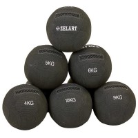 М'яч набивний для крофіту волбол WALL BALL Zelart FI-7224-9 9кг чорний