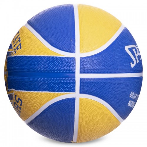 Мяч баскетбольный резиновый SPALDING NBA Team GLDEN Warriors 83515Z №7 синий-желтый