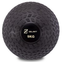 М'яч набивний слембол для кросфіту рифлений Record SLAM BALL FI-7474-9 9кг чорний