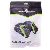 Лопатки для плавания гребные MadWave PADDIES M074906 S-L черный-зеленый