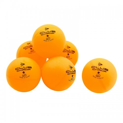Набор мячей для настольного тенниса DUNLOP CLUB CHAMP 1* 40+ MT-679175 6шт оранжевый