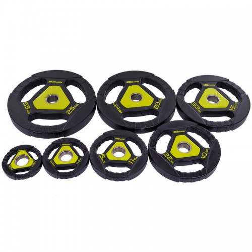 Блины (диски) полиуретановые Zelart TA-2677-10 51мм 10кг черный-салатовый