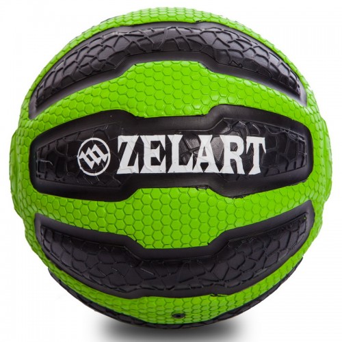 М'яч медичний медбол Zelart Medicine Ball FI-0898-2 2 кг чорний-зелений