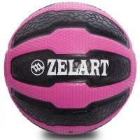 М'яч медичний медбол Zelart Medicine Ball FI-0898-3 3кг чорний-рожевий