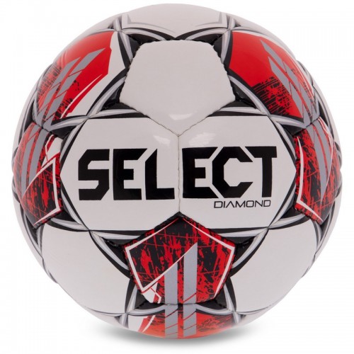 М'яч футбольний SELECT DIAMOND V23 №4 білий-червоний