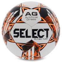 Мяч футбольный SELECT FLASH TURF FIFA BASIC V23 №4 белый-оранжевый