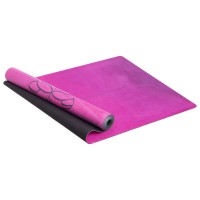 Коврик для йоги Замшевый Record FI-5662-36 размер 183x61x0,3см голубой-розовый с принтом "Я - это любовь"