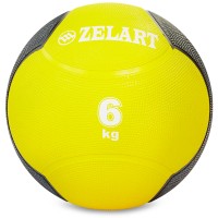 М'яч медичний медбол Zelart Medicine Ball FI-5121-6 6кг жовто-чорний