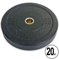 Блины (диски) бамперные для кроссфита Record RAGGY Bumper Plates TA-5126-20 51мм 20кг черный