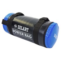 Мішок для кросфіту та фітнесу Zelart FI-5050A-15 Power Bag 15кг чорний-синій
