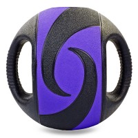 Мяч медицинский медбол с двумя ручками Record Medicine Ball FI-5111-5 5кг черный-фиолетовый