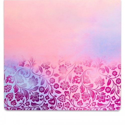 Замшевий Килимок для йоги Record FI-5662-26 розмір 183x61x0,3см рожевий з квітковим принтом