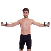 Эспандер трубчатый с ручками SP-Sport Resistance Band 8021-4 нагрузка-18кг длина-75см желтый