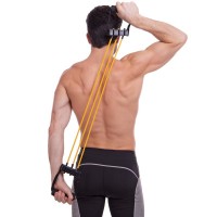 Эспандер трубчатый с ручками SP-Sport Resistance Band 8021-4 нагрузка-18кг длина-75см желтый