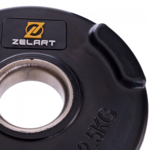 Блины (диски) обрезиненные Zelart TA-2673-2_5 51мм 2,5кг черный