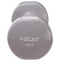 Гантелі для фітнесу з вініловим покриттям Zelart Beauty TA-5225-4 2шт 4кг кольору в асортименті