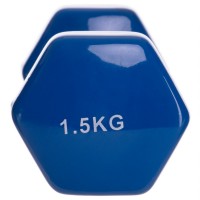 Гантель для фітнесу з вініловим покриттям Zelart TA-2825-1,5 1шт 1,5 кг синій
