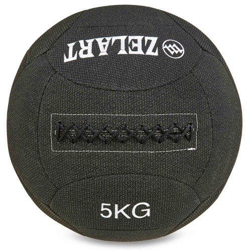 М'яч набивний для крофіту волбол WALL BALL Zelart FI-7224-5 5кг чорний