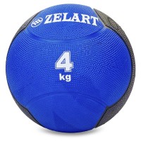 М'яч медичний медбол Zelart Medicine Ball FI-5121-4 4 кг синій-чорний