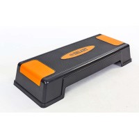 Степ-платформа Zelart FI-6291 70-75x25x12-23см черный-оранжевый