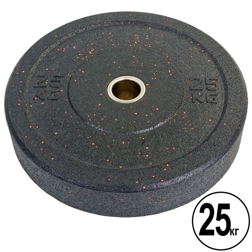 Млинці (диски) бамперні для кросфіту Record RAGGY Bumper Plates ТА-5126-25 51мм 25кгчорний